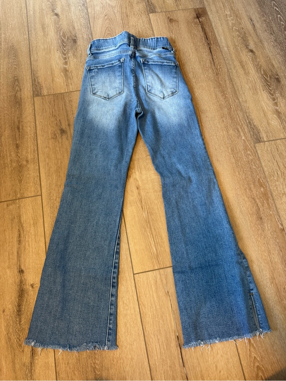 RISEN JEANS ISABELLA HIGH RISE PULL ON FLARE SIZE SMALL RAW HEM - Picture 6 of 14